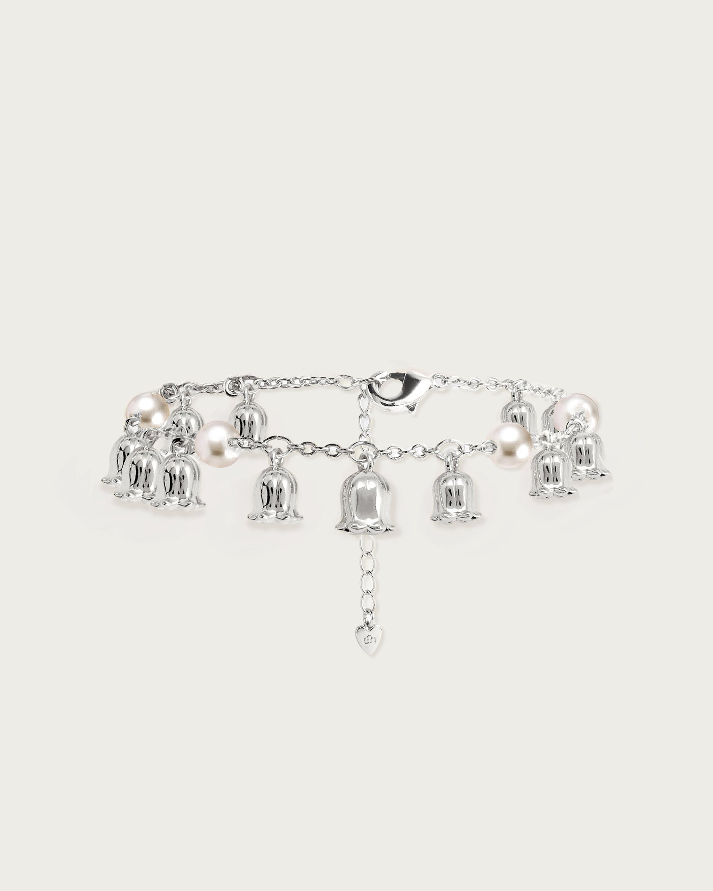 Lily of the Valley Pearl Bracelet in Silver