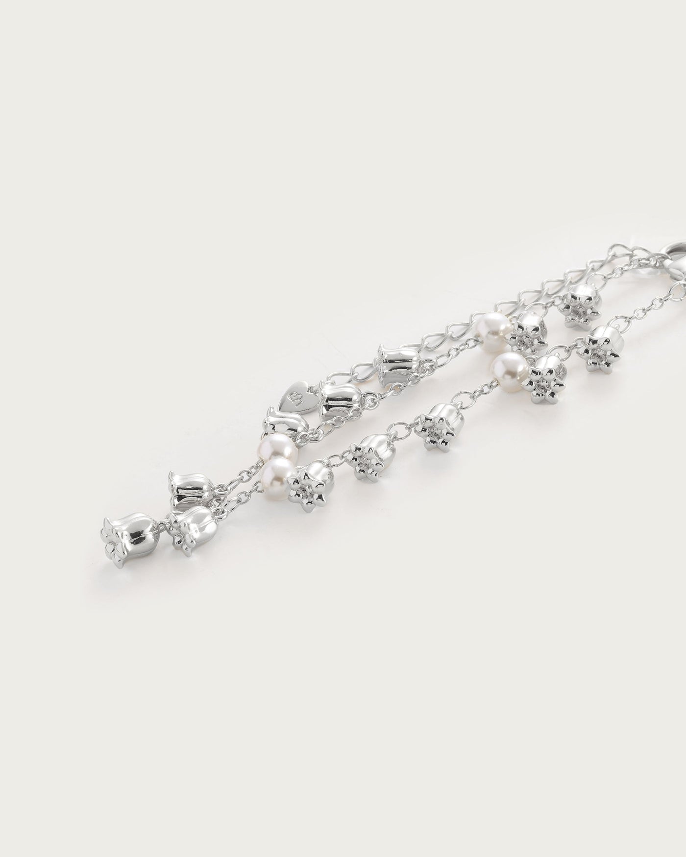 Lily of the Valley Pearl Bracelet in Silver