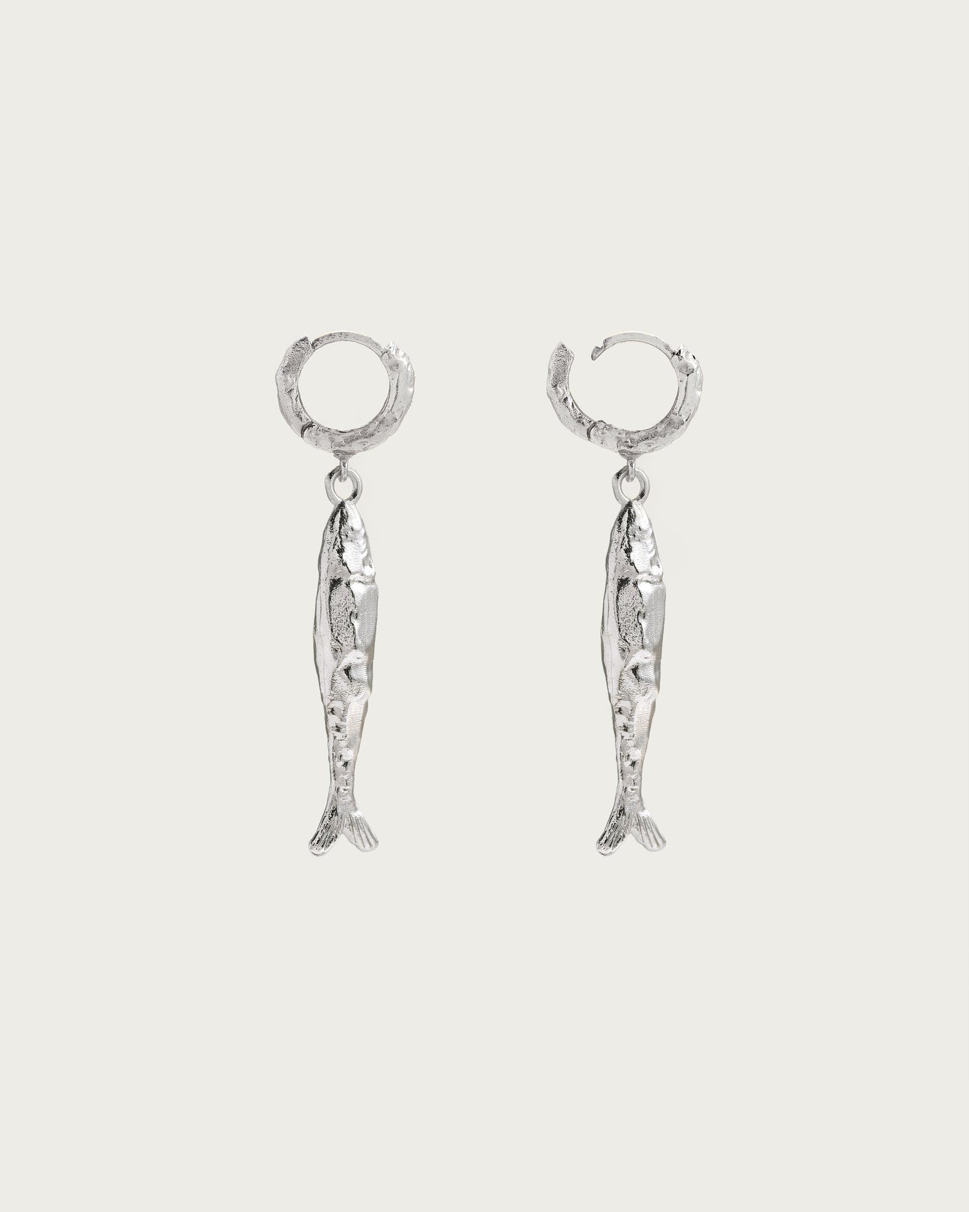 Silver Anchovy Earrings
