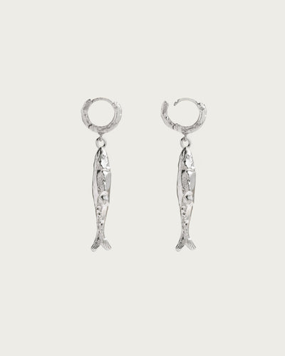 Silver Anchovy Earrings