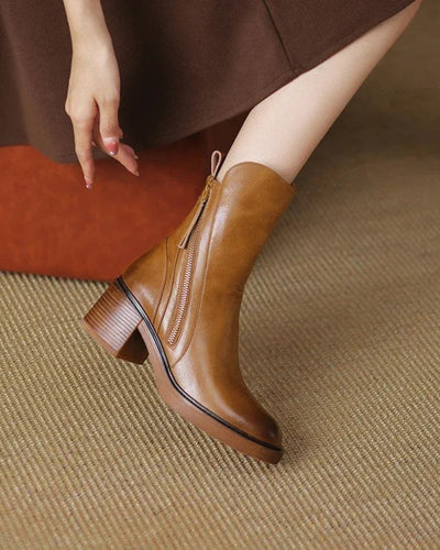 Valorine | Black Leather Ankle Boots