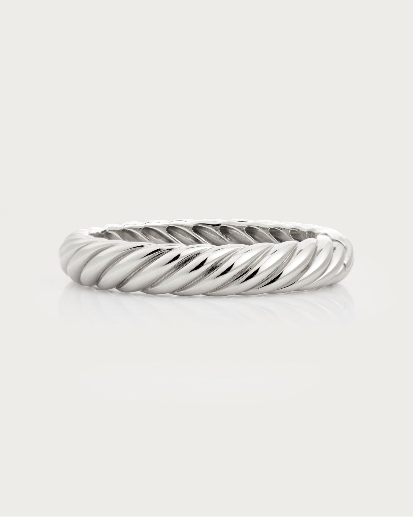 Silver Chunky Braided Bangle