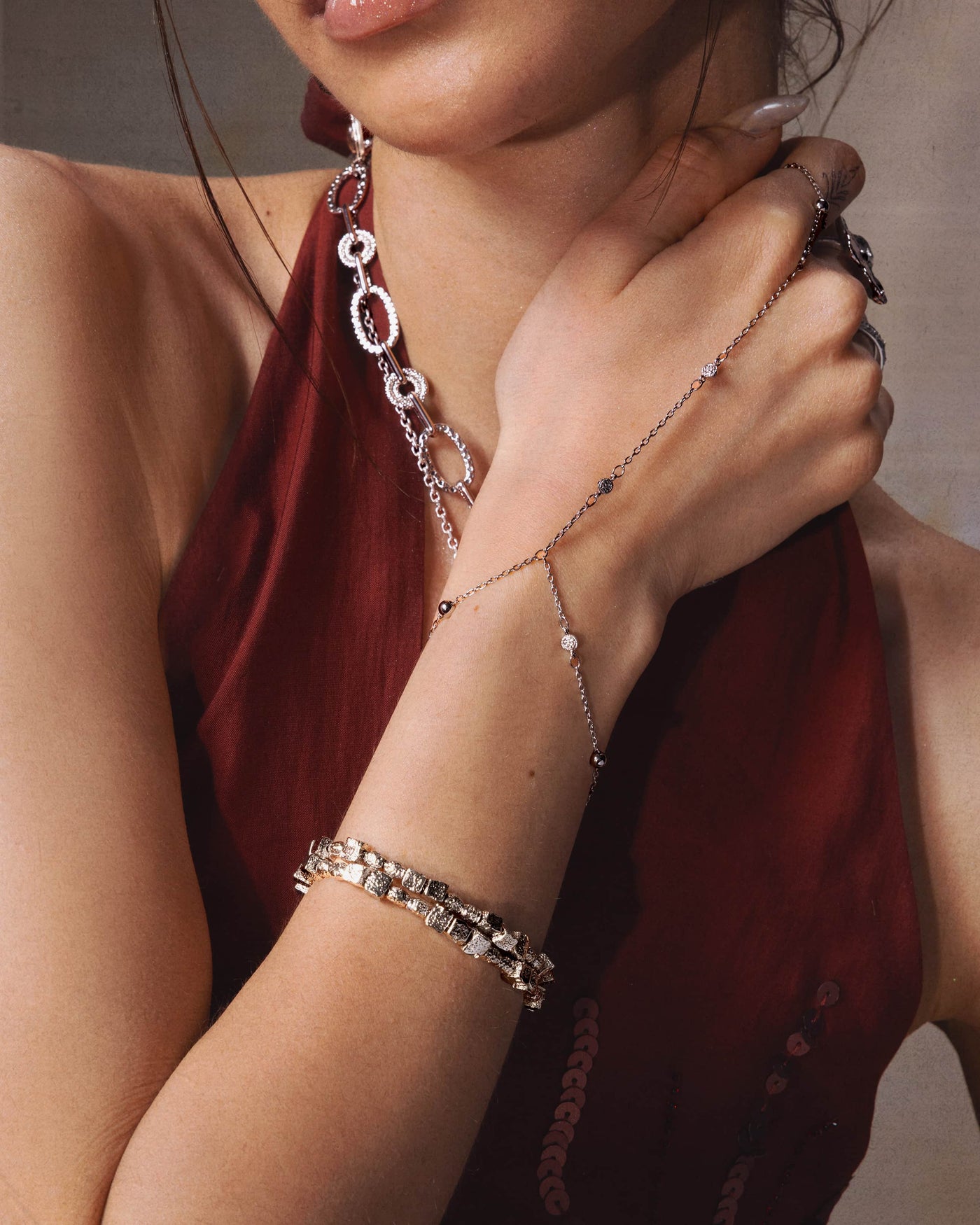 Textured Square Bracelet in Silver