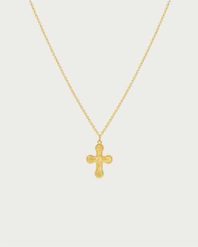 Mini Cross Pendant Necklace in Silver