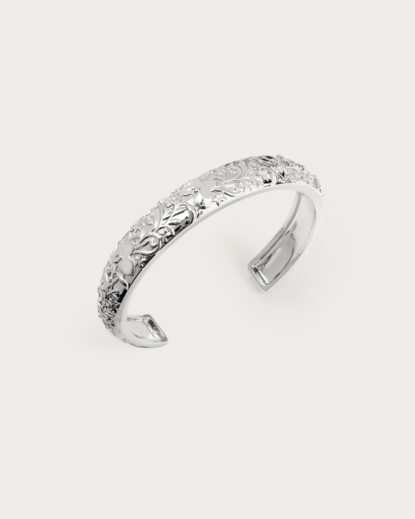 Serenade of Orchid Bangle in Silver