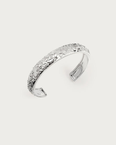 Serenade of Orchid Bangle in Silver