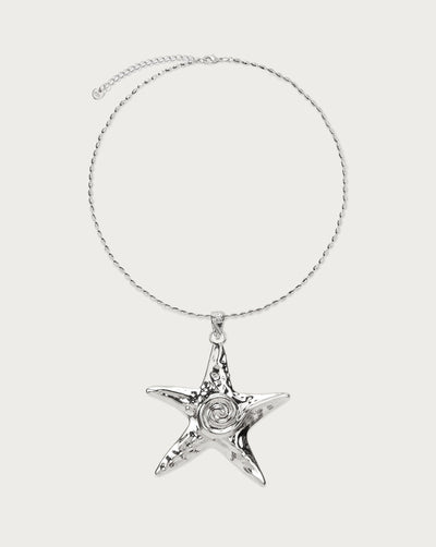Large Starfish Necklace in Silver