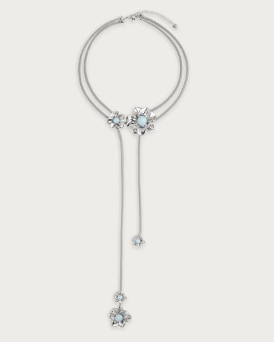 Branchlet Cord Necklace in Metallic Pink