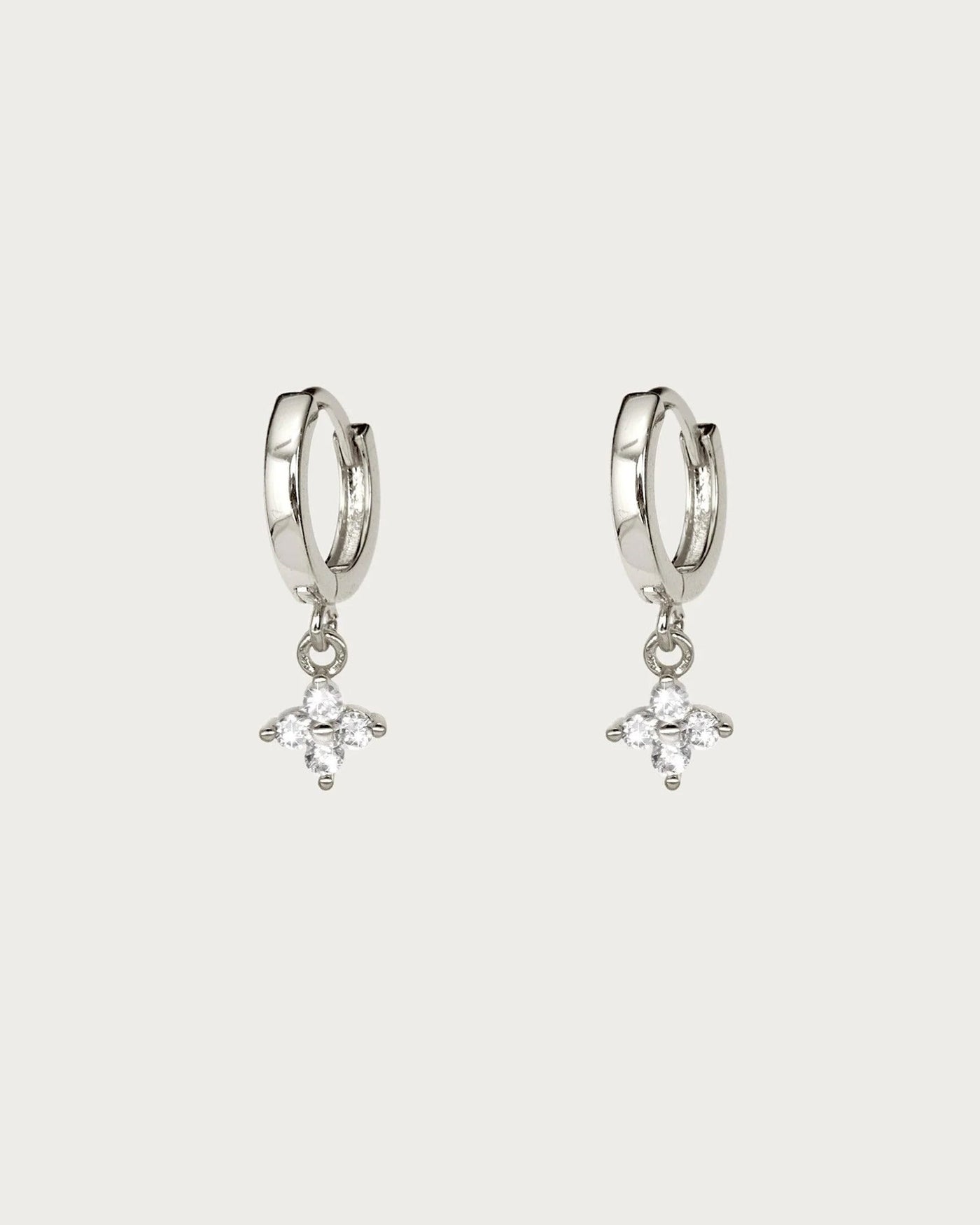 Clover Mini Hoop Earrings in Silver