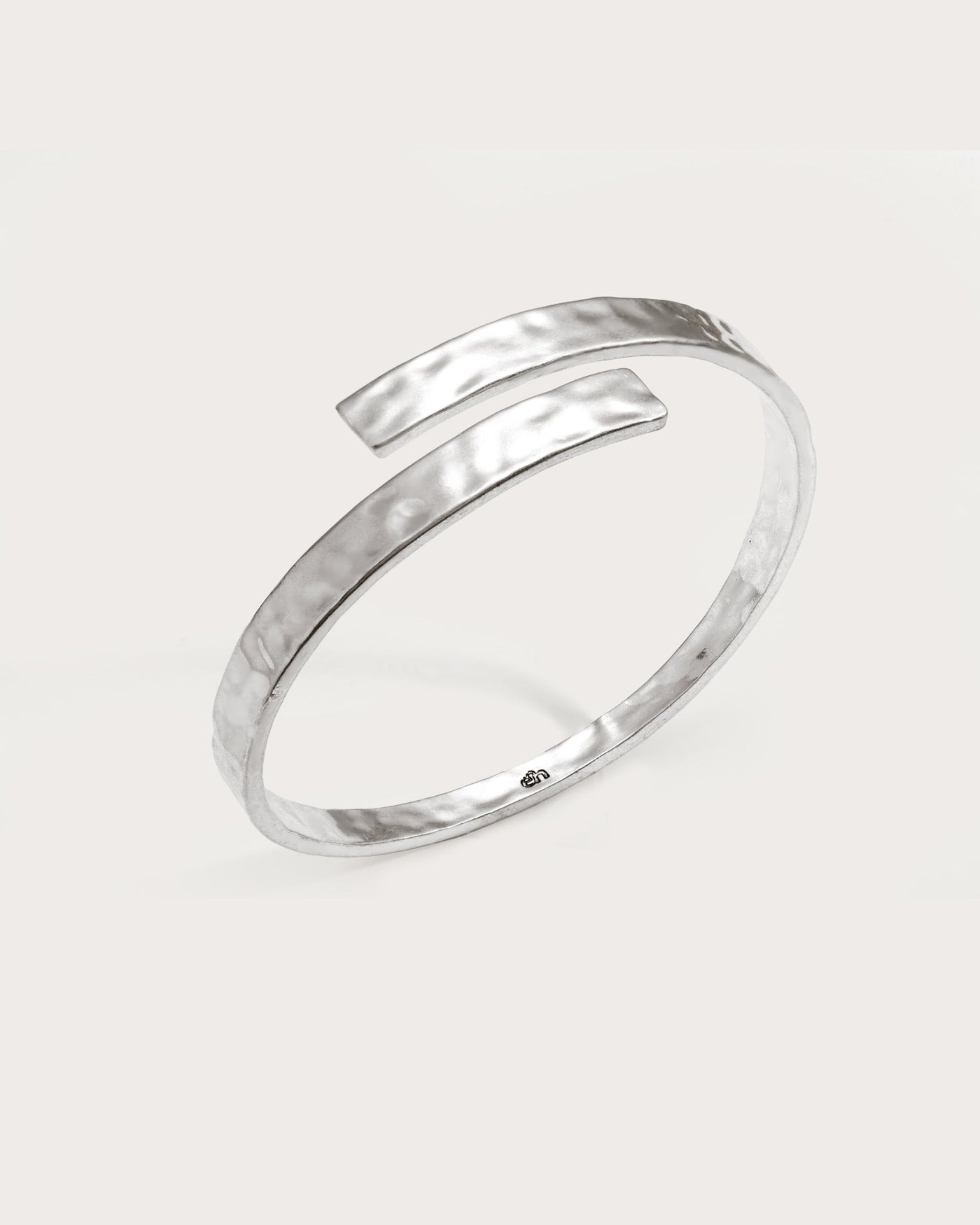 Hammered Arm Cuff in Silver