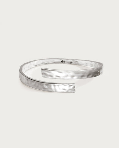 Hammered Arm Cuff in Silver
