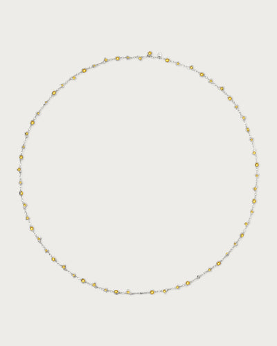 Lemon Crystal Long Chain in Silver