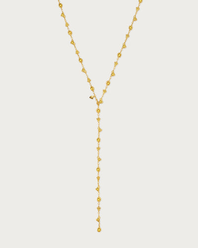 Lemon Crystal Long Chain in Silver