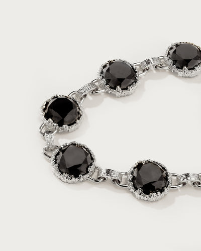 Midnight Quartz Bracelet in Silver