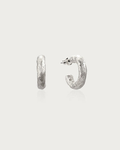 Jenny Medium Hoop Earrings in Silver
