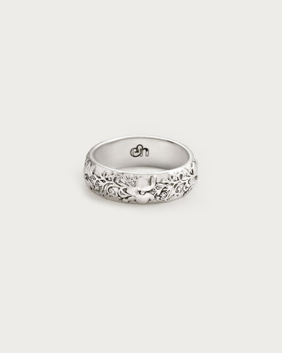 Serenade of Orchid Ring in Silver