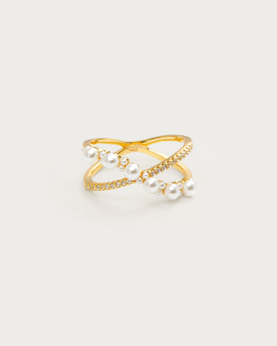 Infinity Crossover Pearl Ring
