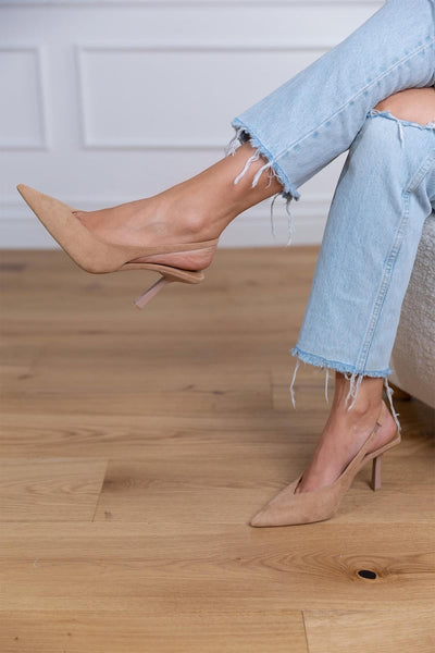 Marlena™ | Nude Slingback Heels with Fine Heel