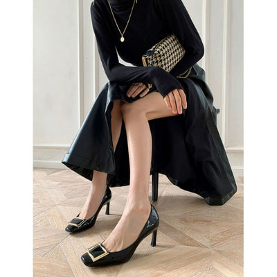 Narella™ | Elegant Mid-Heel Sandals with Square Toe