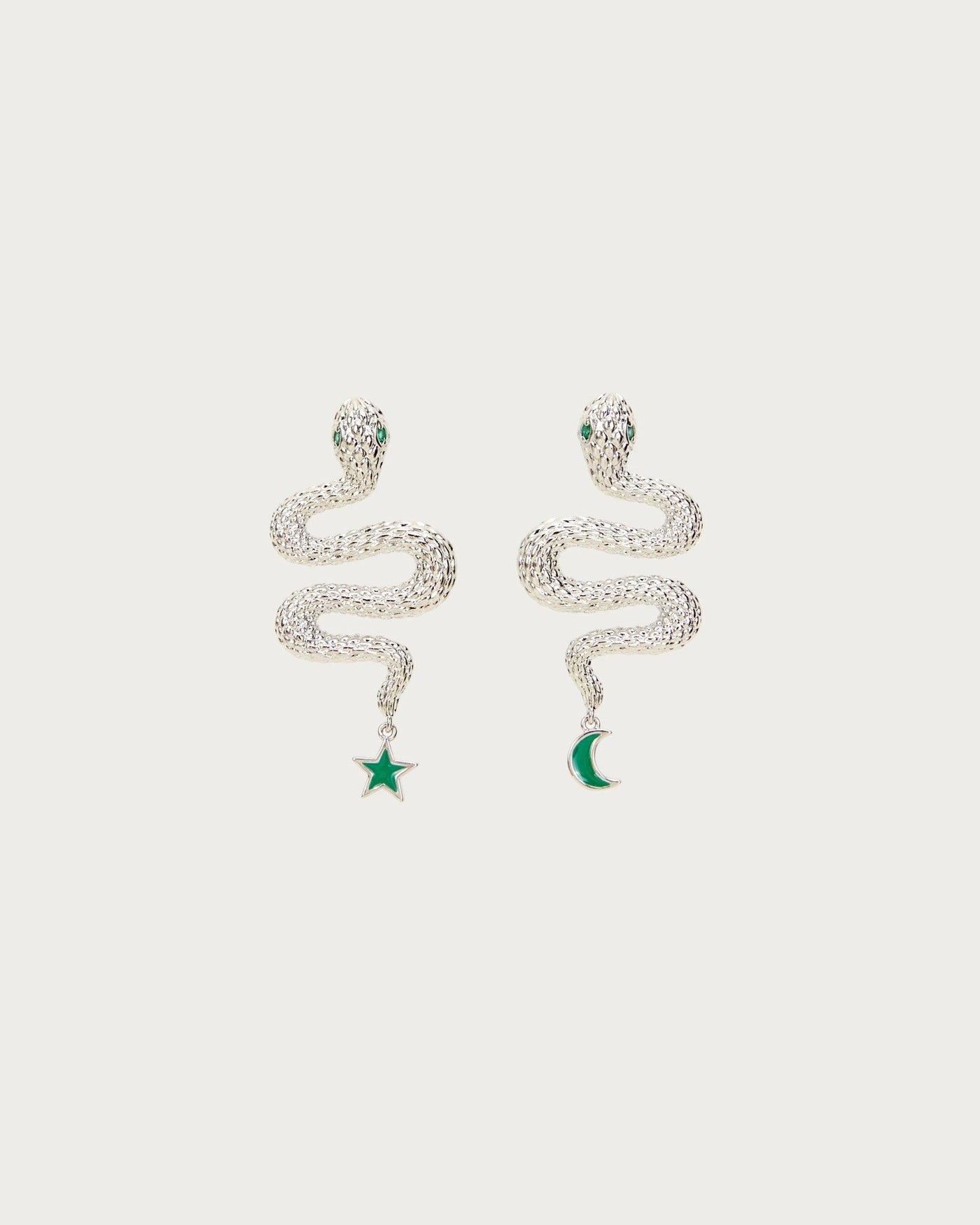 Snake Earrings in Silver