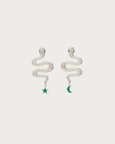 Snake Earrings in Silver