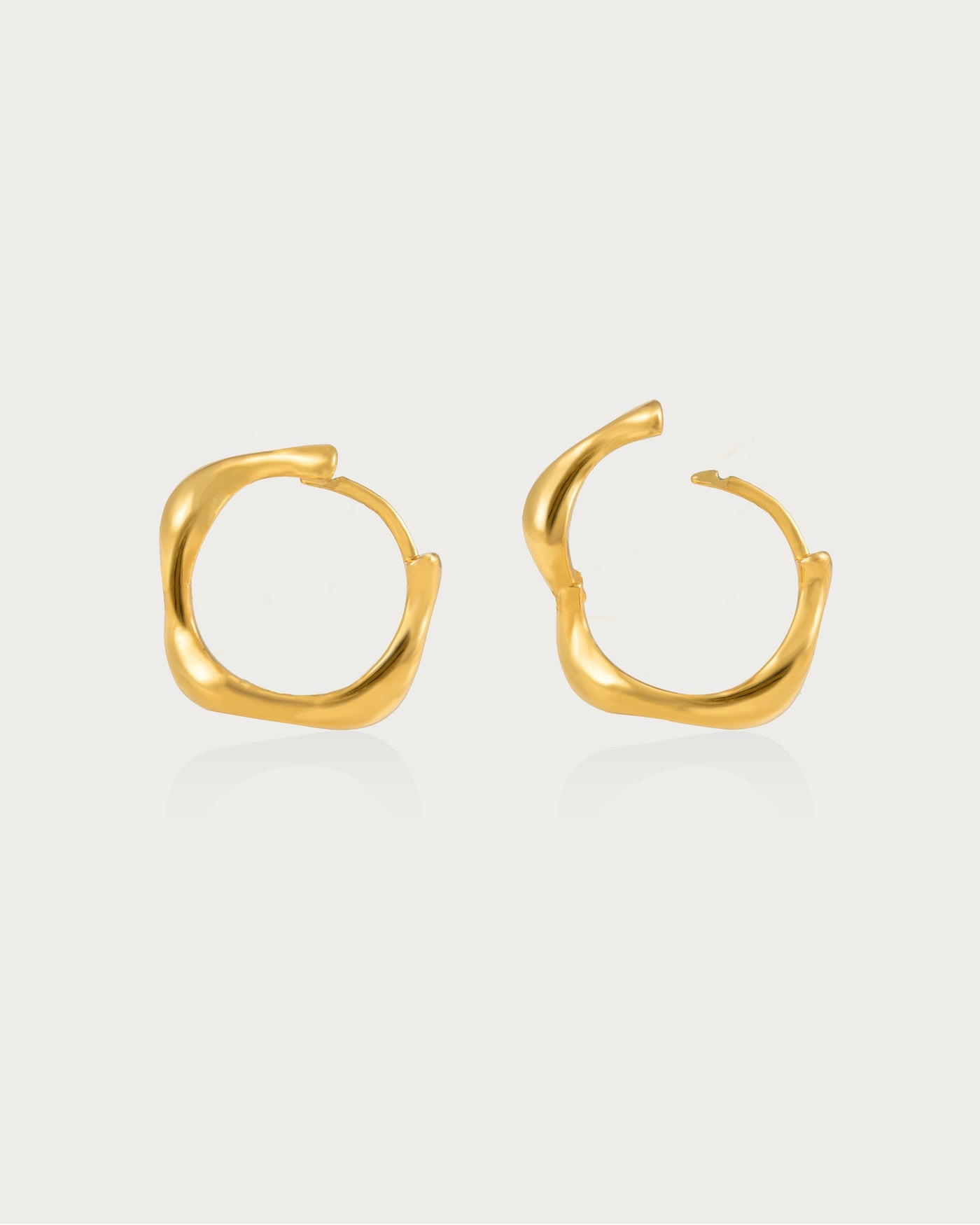 Gold Wave Hoop Earrings